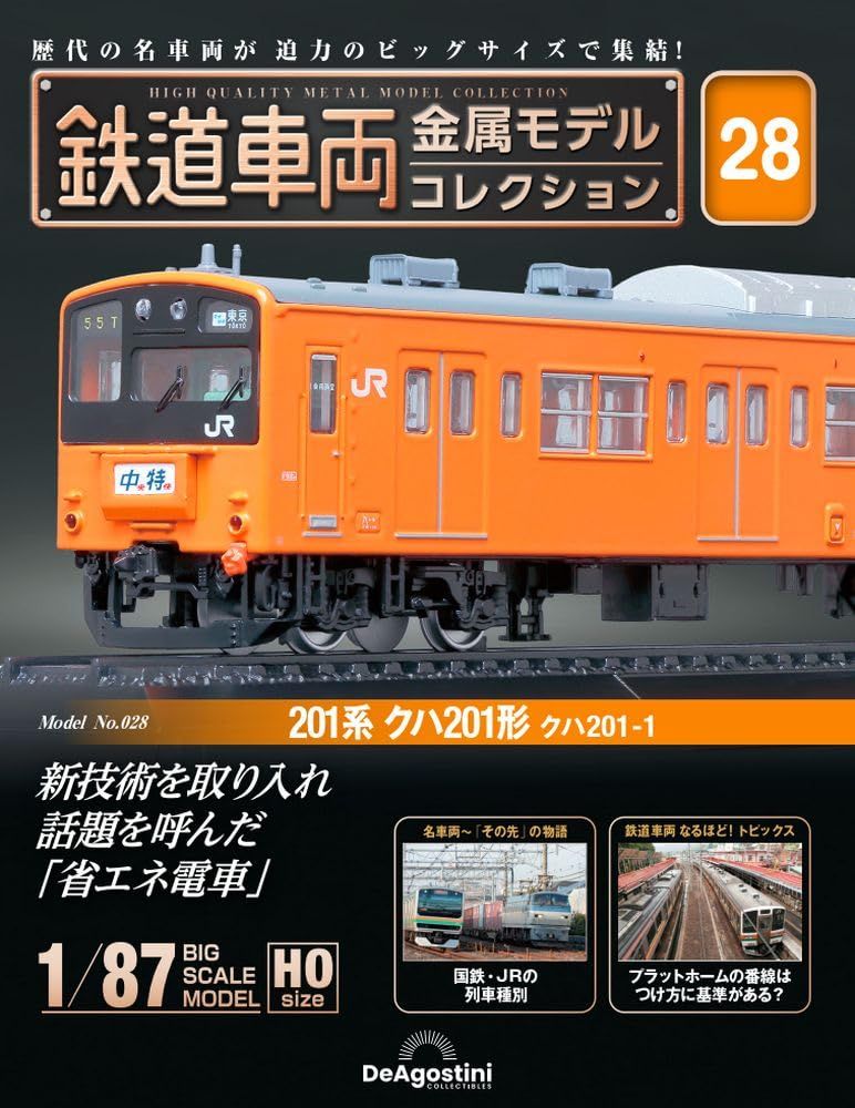 鉄道車両 金属モデルコレクション 28号 (201系クハ201形 クハ201-1) [分冊百科] (モデル付)