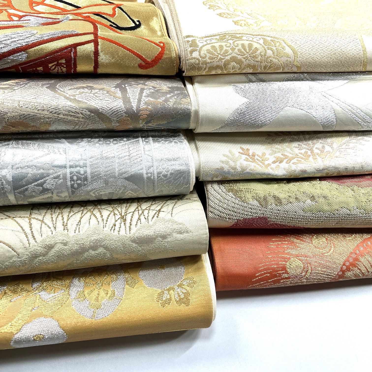 【売切値下げ】袋帯8本まとめ売り③正絹△着付け練習 リメイクにも 最終値下げ】袋帯 10枚セット 正絹 帯まとめ売り【K165】同梱購入歓迎
