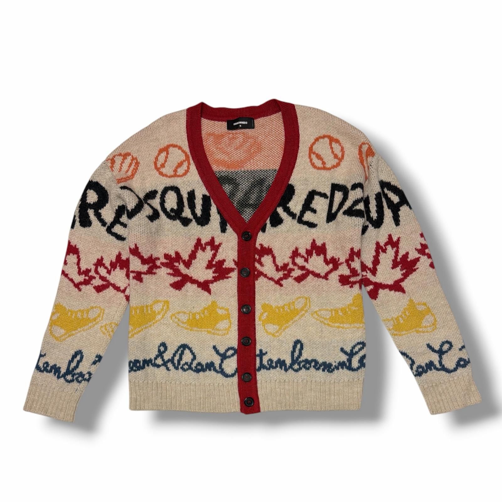 DSQUARED2 グラフィックニットカーディガン セーター ディースクエアー