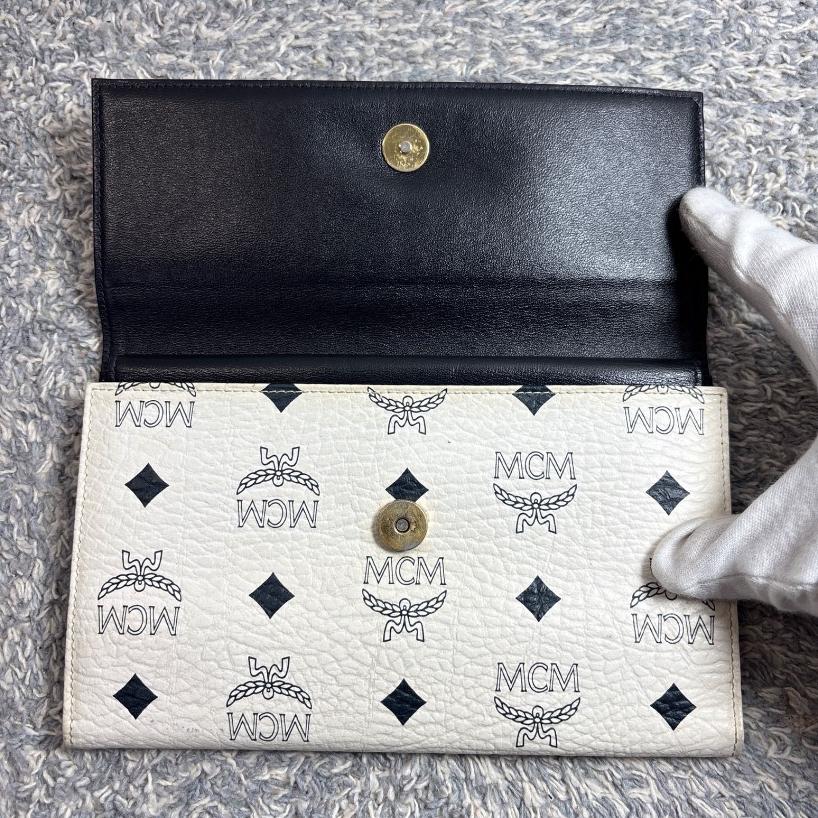 MCM エムシーエム 長財布 ヴィセトス モノグラム ホワイト ブラック