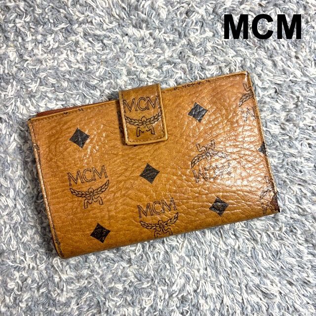 MCM エムシーエム 二つ折り財布 ヴィセトス モノグラム コニャック