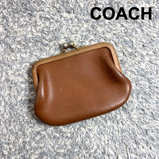 COACH オールドコーチvintage がま口 ケース 小銭入れ COACH コーチ オールドコーチ がま口 コインケース 小銭入れ タン