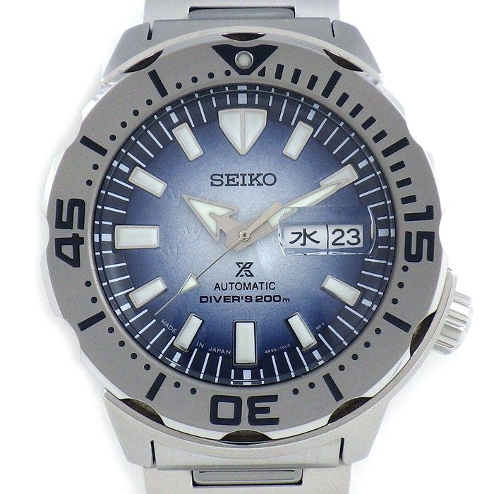 セイコー SEIKO 腕時計 プロスペックス SAVE THE OCEAN SBDY105/4R36-11D0 グラデーション ブルー文字盤 デイデイト SS 自動巻き 【箱・保付き】 【中古】