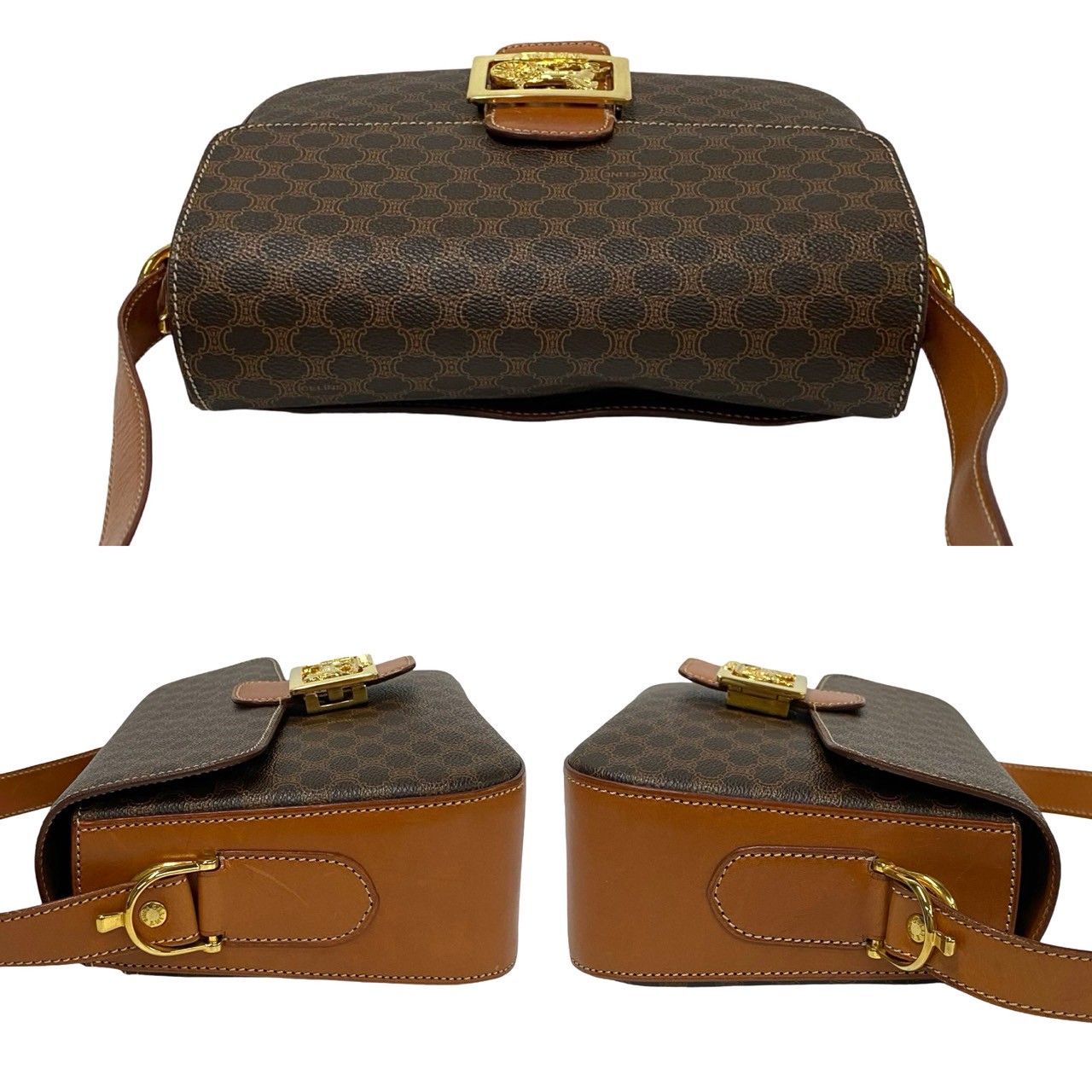 極 美品 CELINE セリーヌ マカダム ブラゾン トリオンフ 柄 ロゴ 馬車