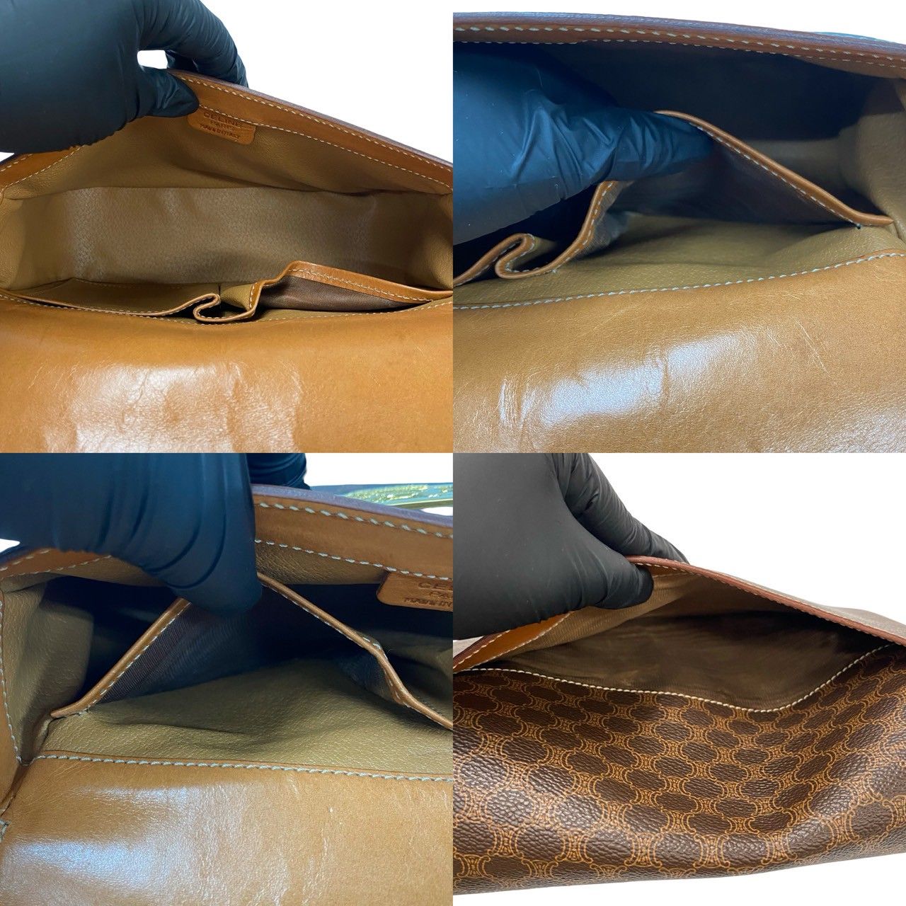極 美品 CELINE セリーヌ マカダム ブラゾン トリオンフ 柄 ロゴ 馬車 