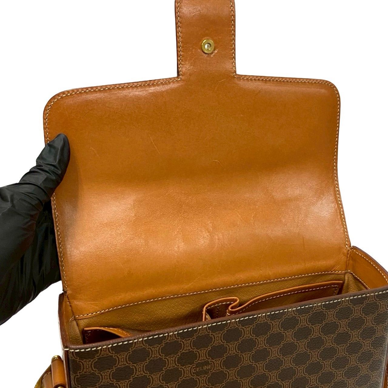 極 美品 CELINE セリーヌ マカダム ブラゾン トリオンフ 柄 ロゴ 馬車