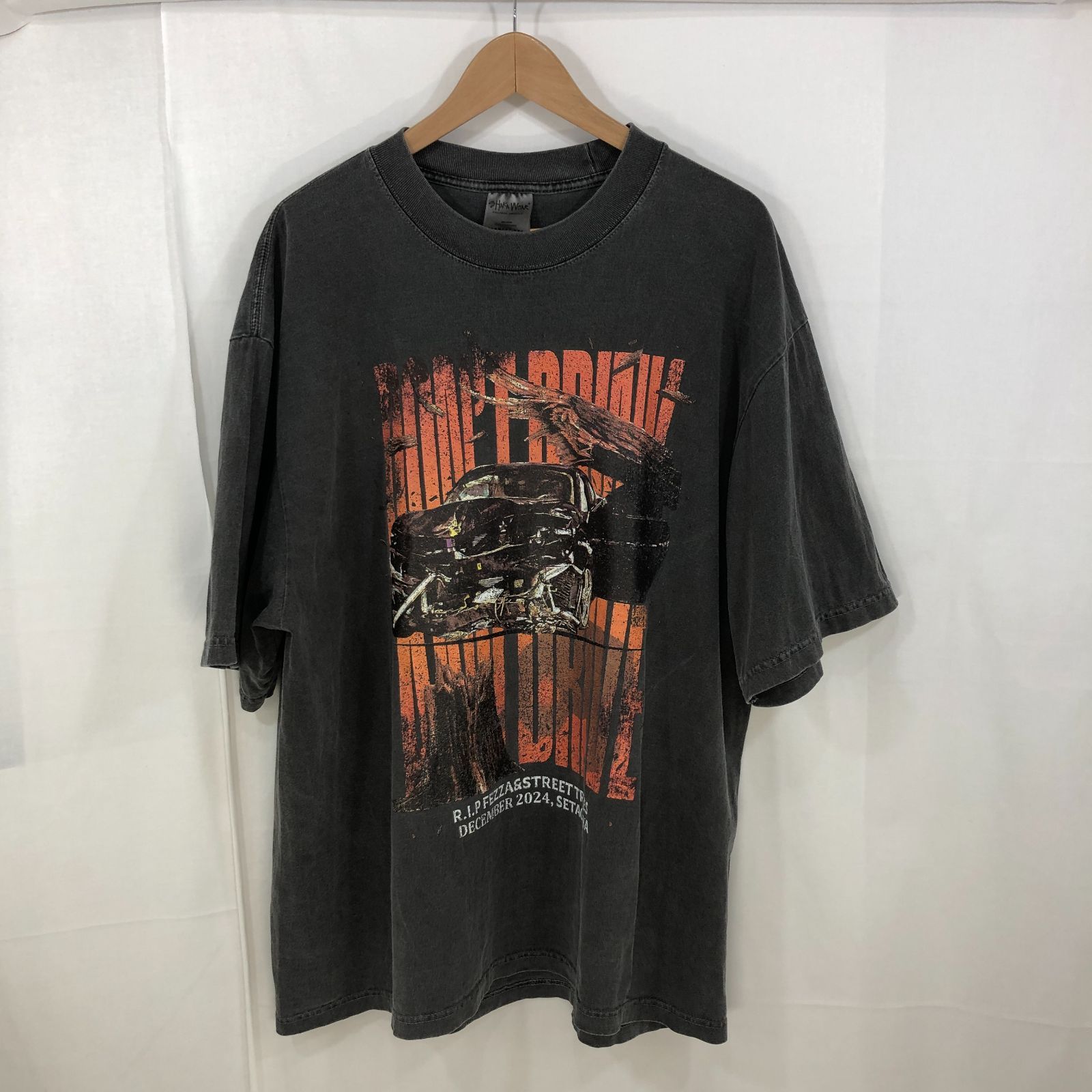 平本蓮 AMNJX ストップ飲酒運転Tシャツ RIZIN 皇治 ビンテージブラック