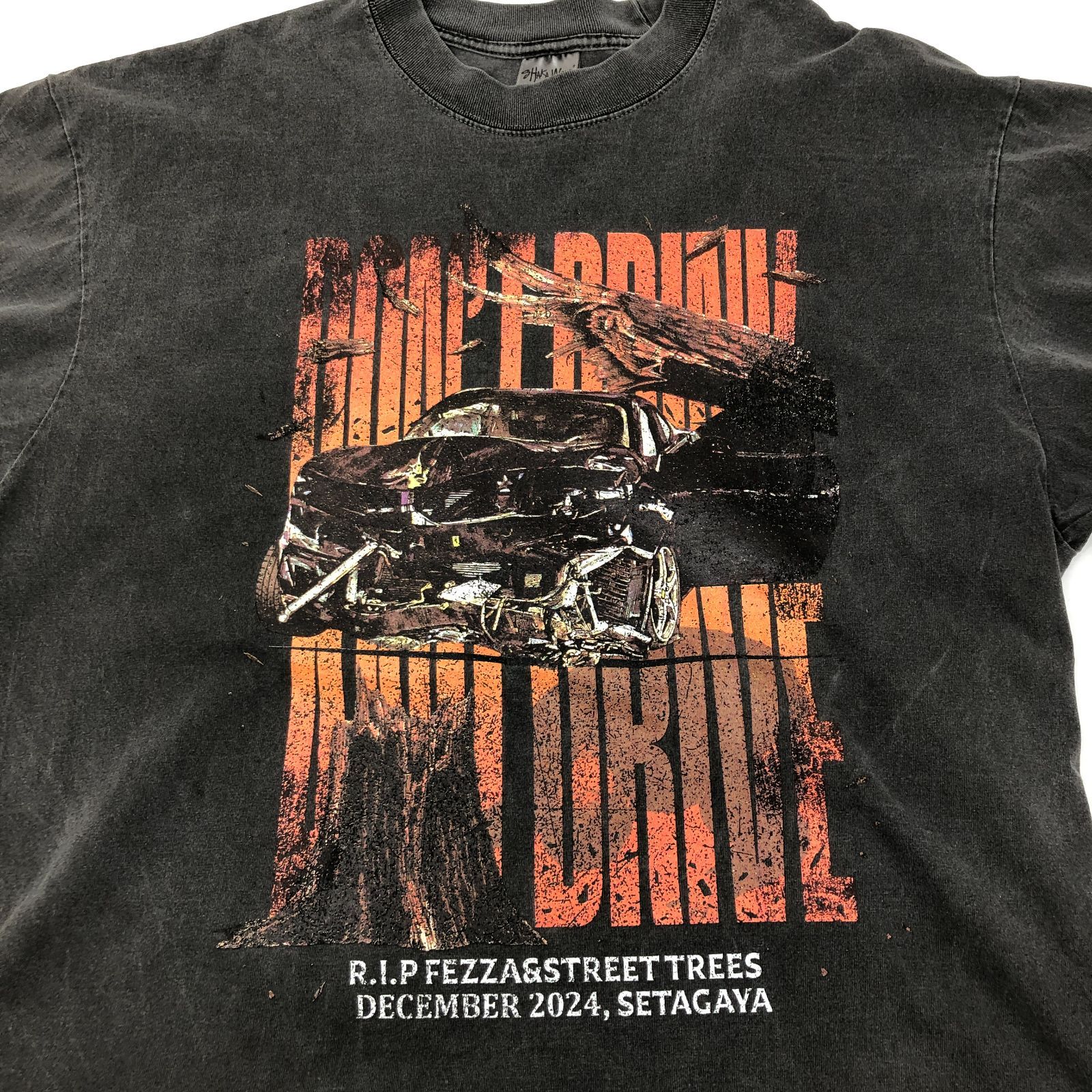 平本蓮 AMNJX ストップ飲酒運転Tシャツ RIZIN 皇治 ビンテージブラック