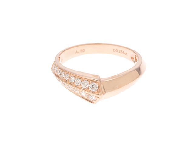 JEWELRY ジュエリー ジュエリー K18PG/D0.254/3.4g/#13 貴金属･宝石 ﾘﾝｸﾞ リング・指輪 K18ピンクゴールド K18PG 12.5号 ピンクゴールド レディース【中古】474 50,490円