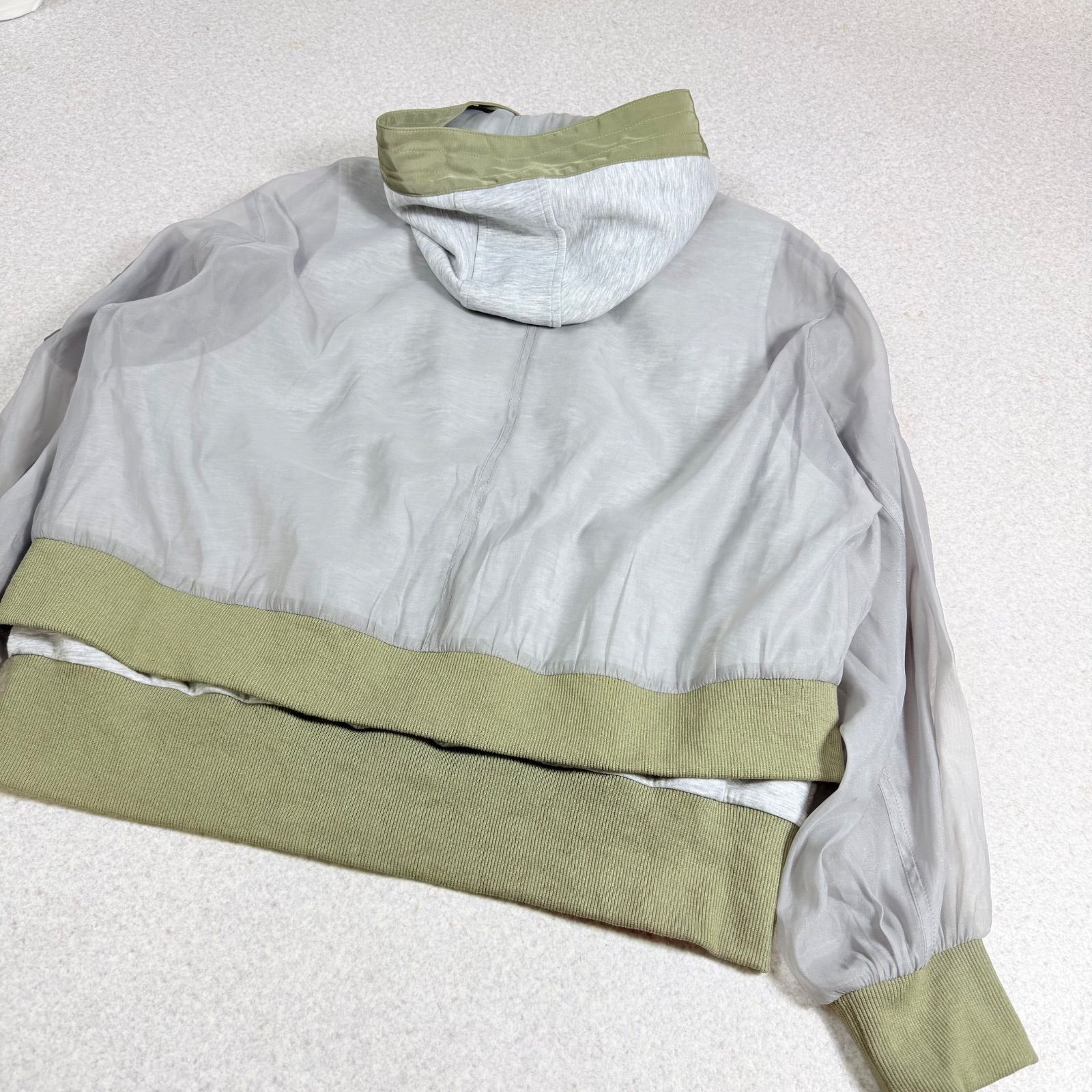 希少✨美品✨Risley リズレー レース切替 ブルゾン パーカー フード付 極美品 RISLEY リズレー シアーMA－1パーカー フード ブルゾン