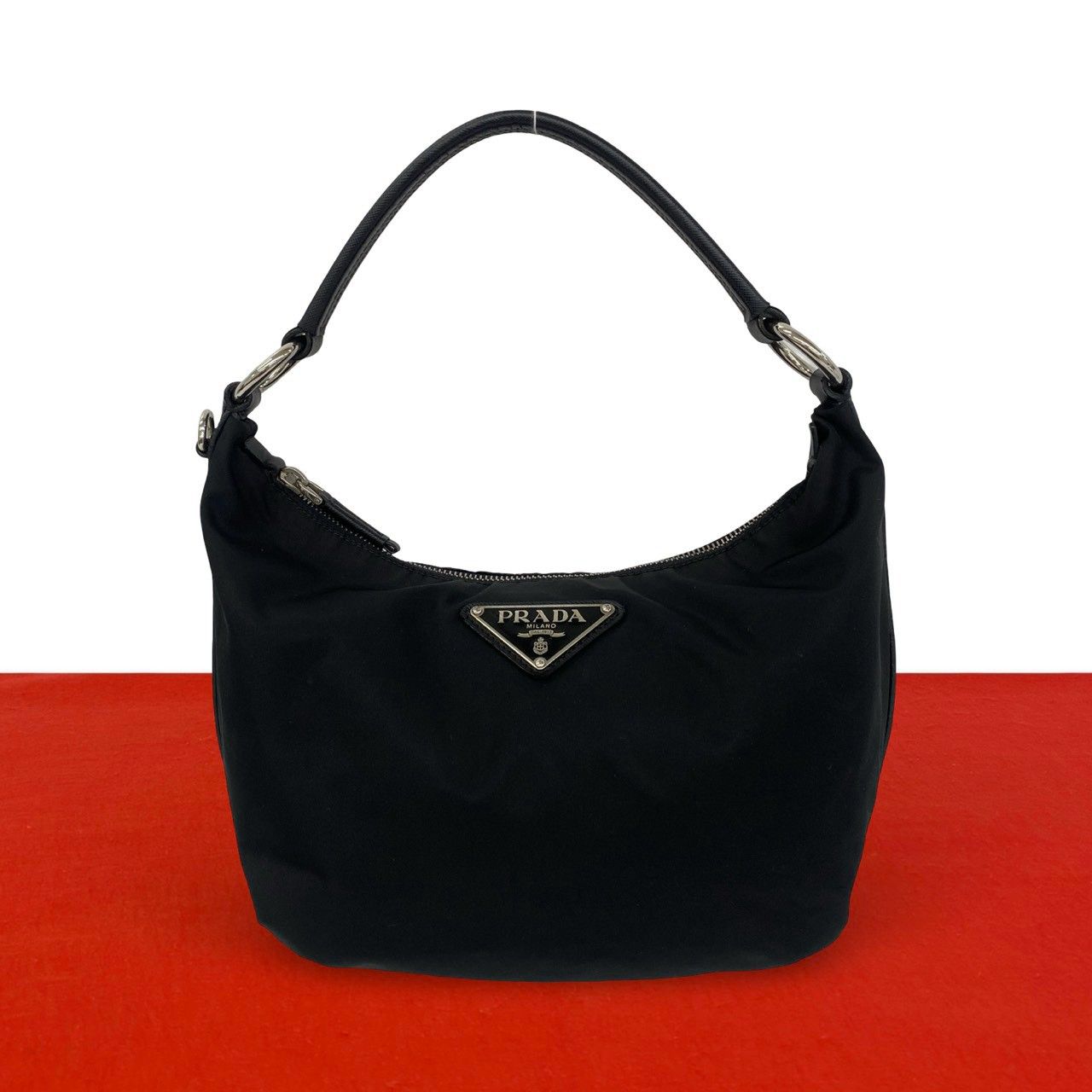極 美品 PRADA プラダ 三角ロゴ 金具 テスート ポコノ ナイロン