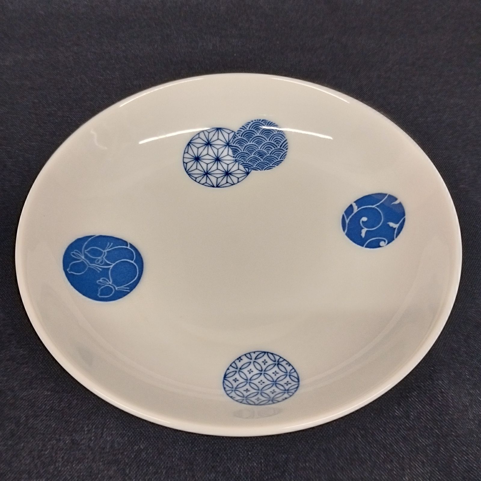 美品】香蘭社 コウランシャ 色絵丸紋 銘々皿 平皿 和食器 有田焼