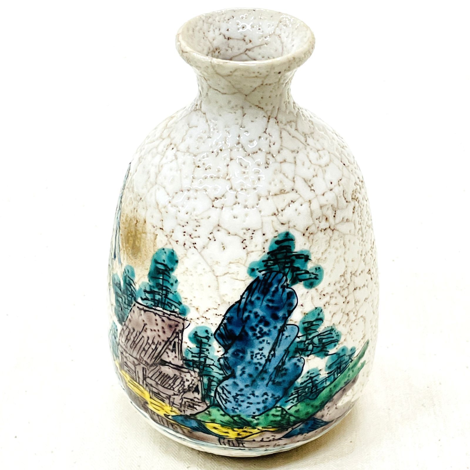 九谷焼 秀吉 酒器セット 徳利 ×1 お猪口 ×4 骨董品 山水画 伝統工芸品
