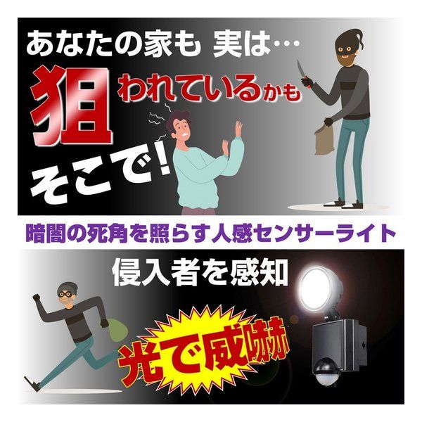 ELPA エルパ 防犯ライト ACコンセント式センサーライト 1灯 600ルーメン ESL-SS801AC (2662412) thumbnail 3