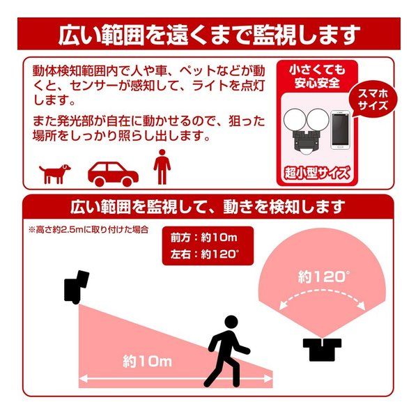 ELPA エルパ 防犯ライト ACコンセント式センサーライト 2灯 800ルーメン ESL-SS412AC (2662236) thumbnail 6