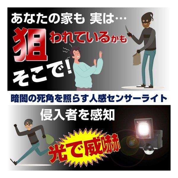 ELPA エルパ 防犯ライト 乾電池式センサーライト 1灯 170ルーメン ESL-N111DC (2662207) thumbnail 3