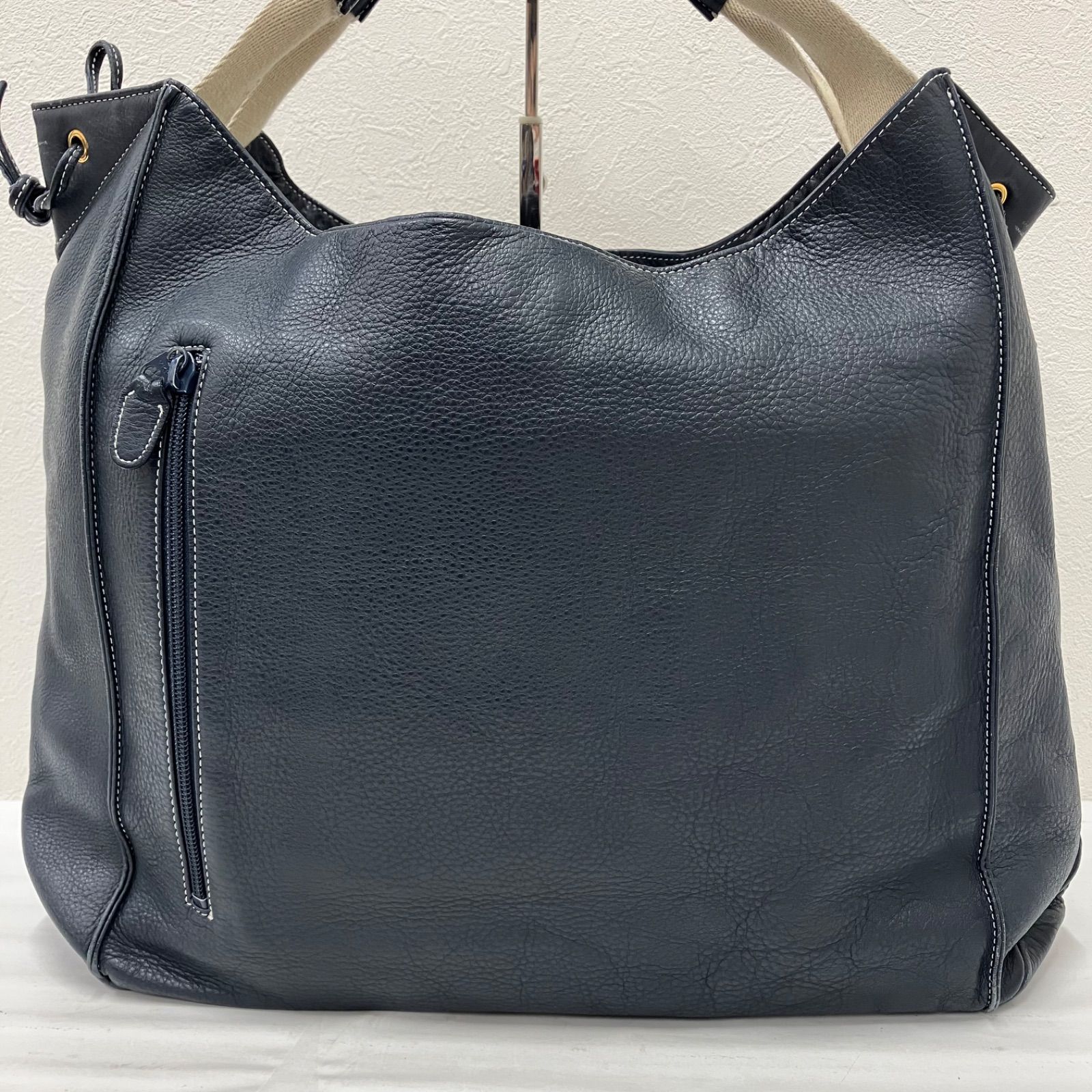 9518 Kitamura キタムラ トートバッグ ネイビー レディース レザー