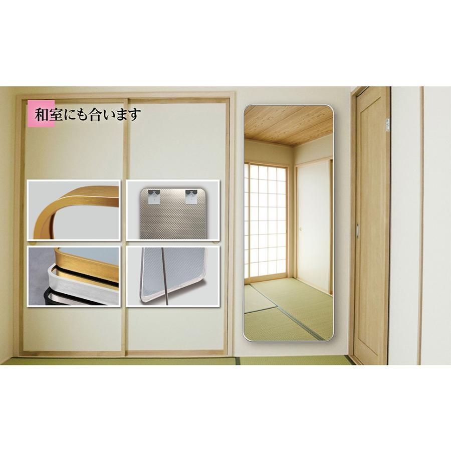 全身鏡 強化ガラス 50×150cm 壁掛け・スタンド2way シルバー 新品 新品未使用】姿見鏡 全身ミラー 高さ150cm 幅50cm 強化ガラス 丸角