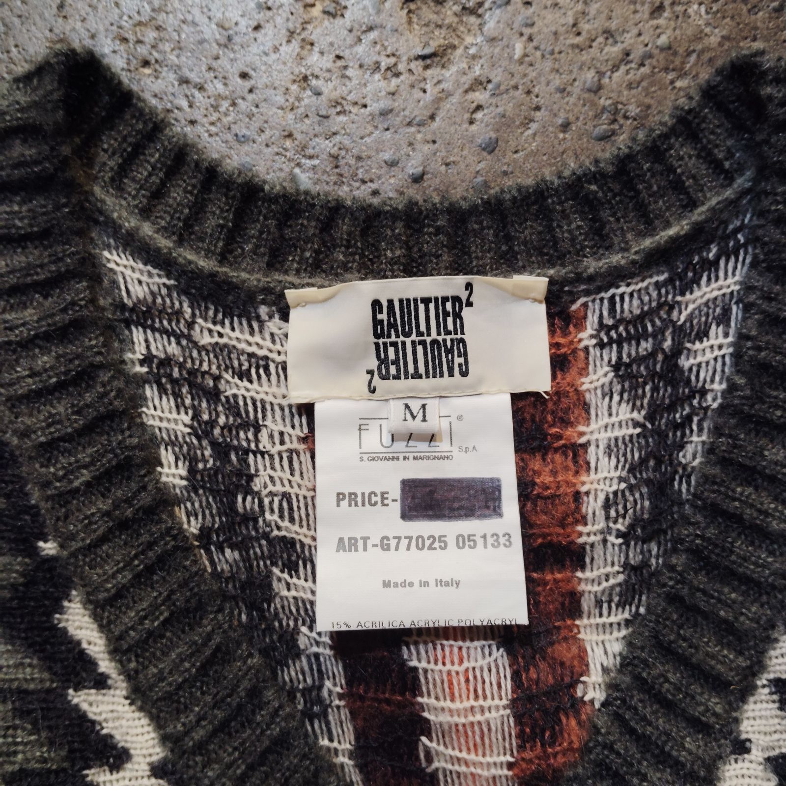 Jean Paul GAULTIER GAULTIER2 00s ネイティブ柄 切替半袖ニット M