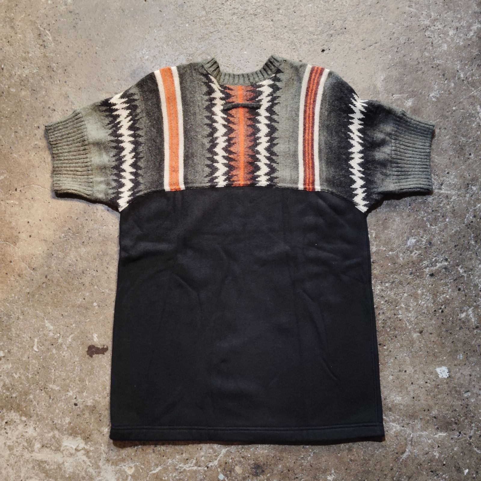 Jean Paul GAULTIER GAULTIER2 00s ネイティブ柄 切替半袖ニット M