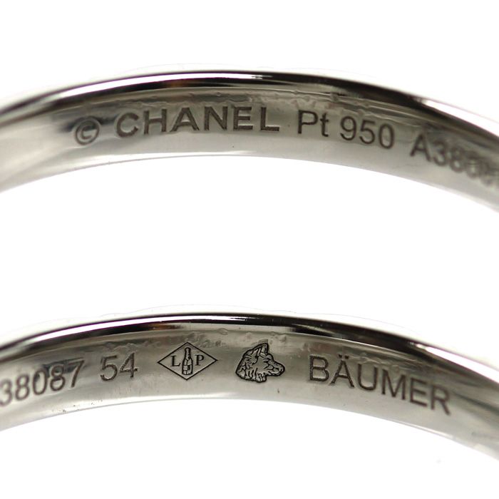 CHANEL シャネル Pt950プラチナ マトラッセ リング・指輪 14号 54 3.2g
