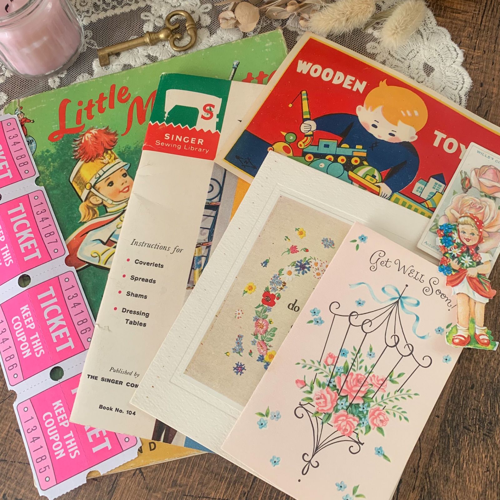 ヴィンテージ紙ものセット 洋書絵本・グリーティングカード