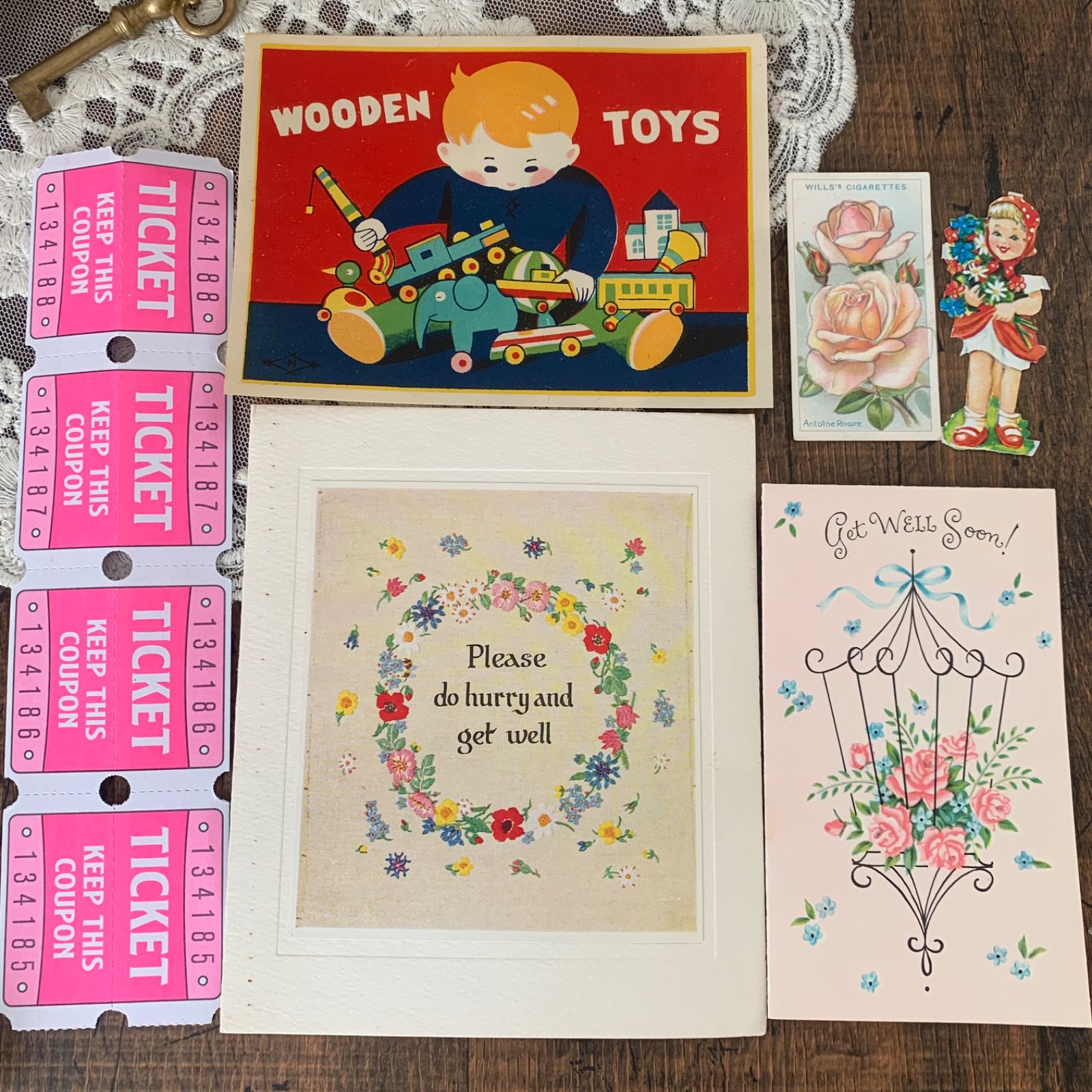 ヴィンテージ紙ものセット 洋書絵本・グリーティングカード
