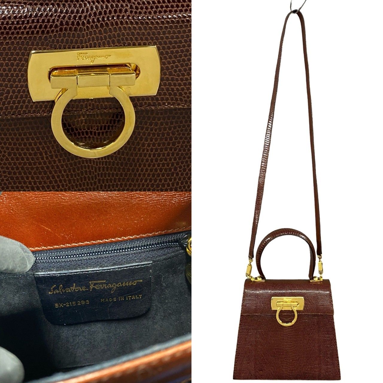 極 美品 Salvatore Ferragamo サルヴァトーレフェラガモ ガンチーニ