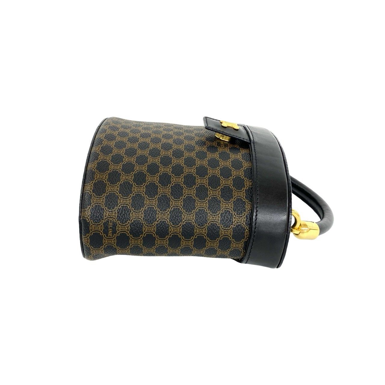 【美品】CELINE セリーヌ 2way ハンドバッグ トリオンフ マカダム ほぼ未使用 袋付 CELINE セリーヌ マカダム 柄 トリオンフ ロゴ 金具