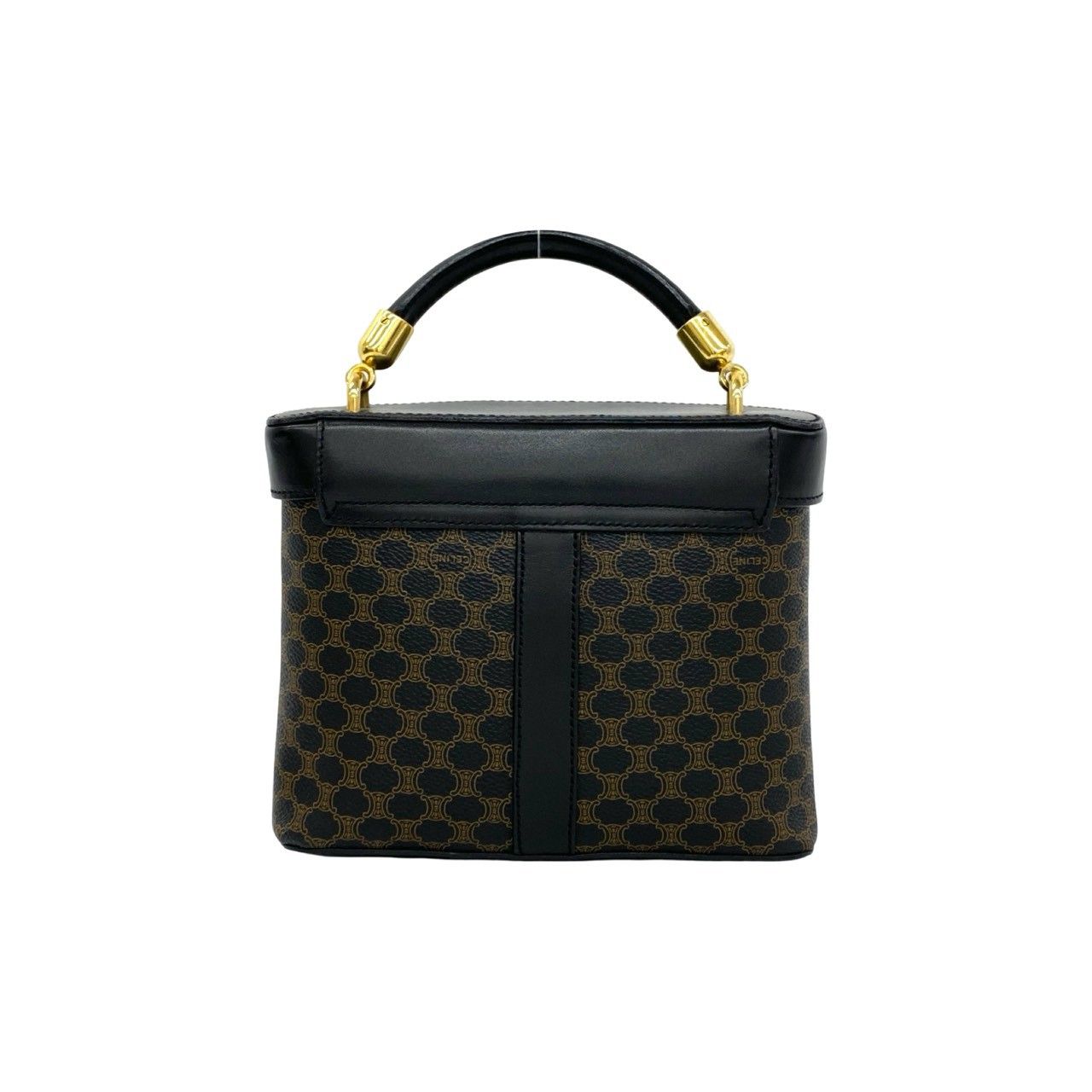 ほぼ未使用 袋付 CELINE セリーヌ マカダム 柄 トリオンフ ロゴ 金具