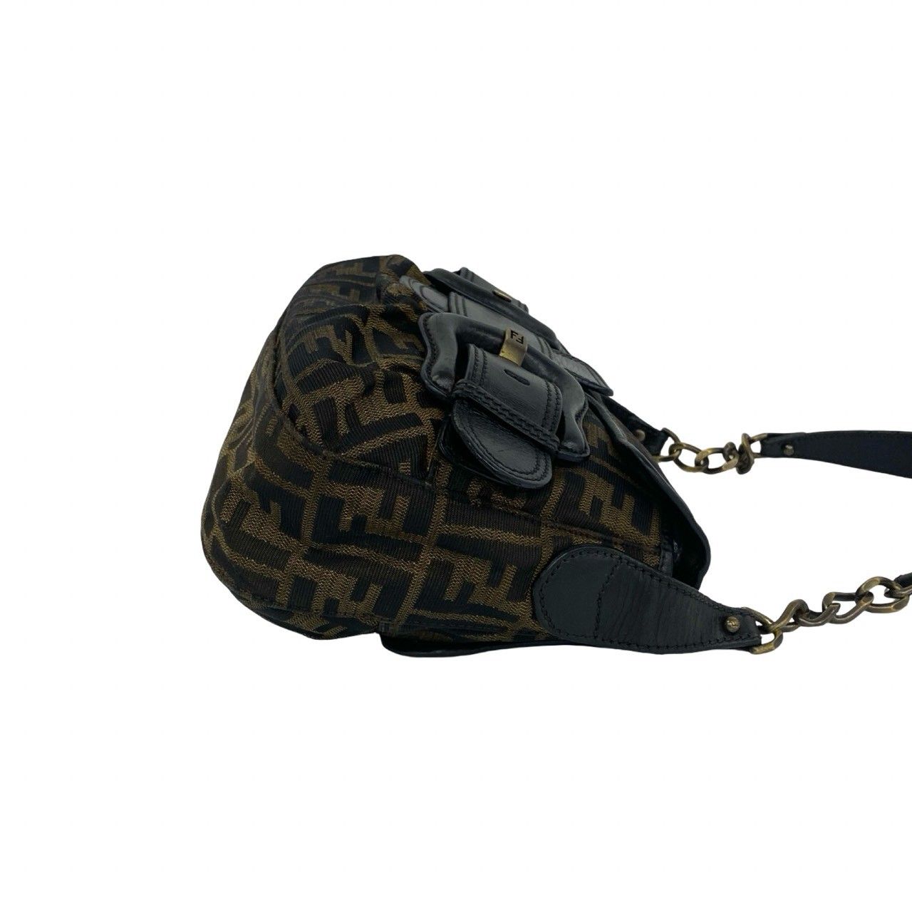 極 美品 FENDI フェンディ ヴィンテージ ズッカ 柄 FF ロゴ 金具