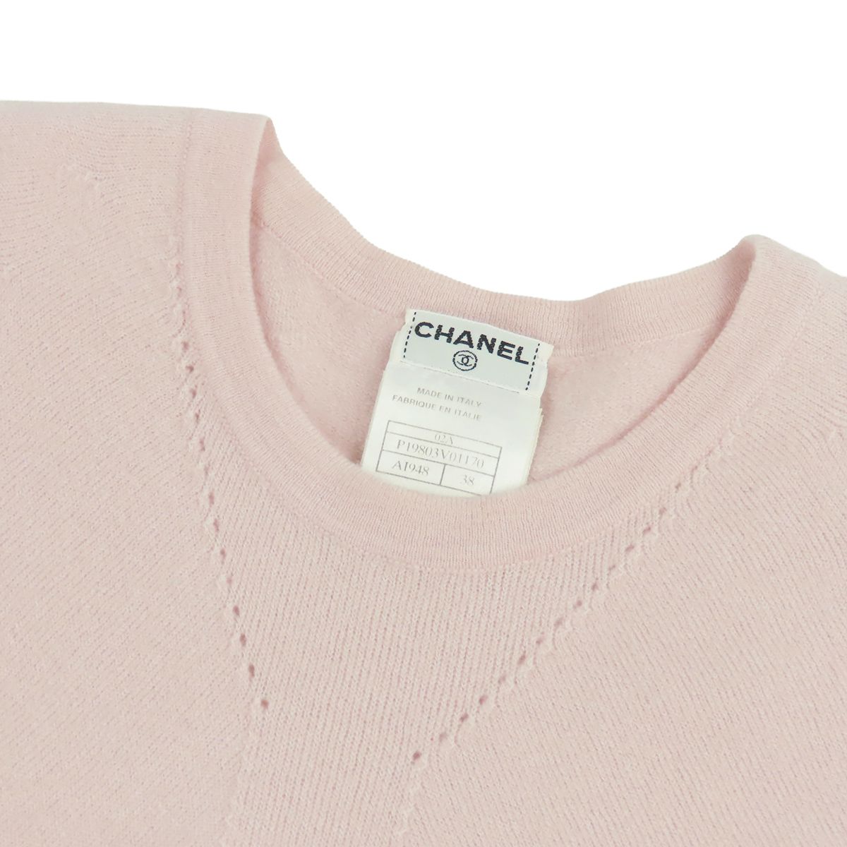 シャネル CHANEL 半袖 ニット P19803V01170 ピンク カシミヤ ココ