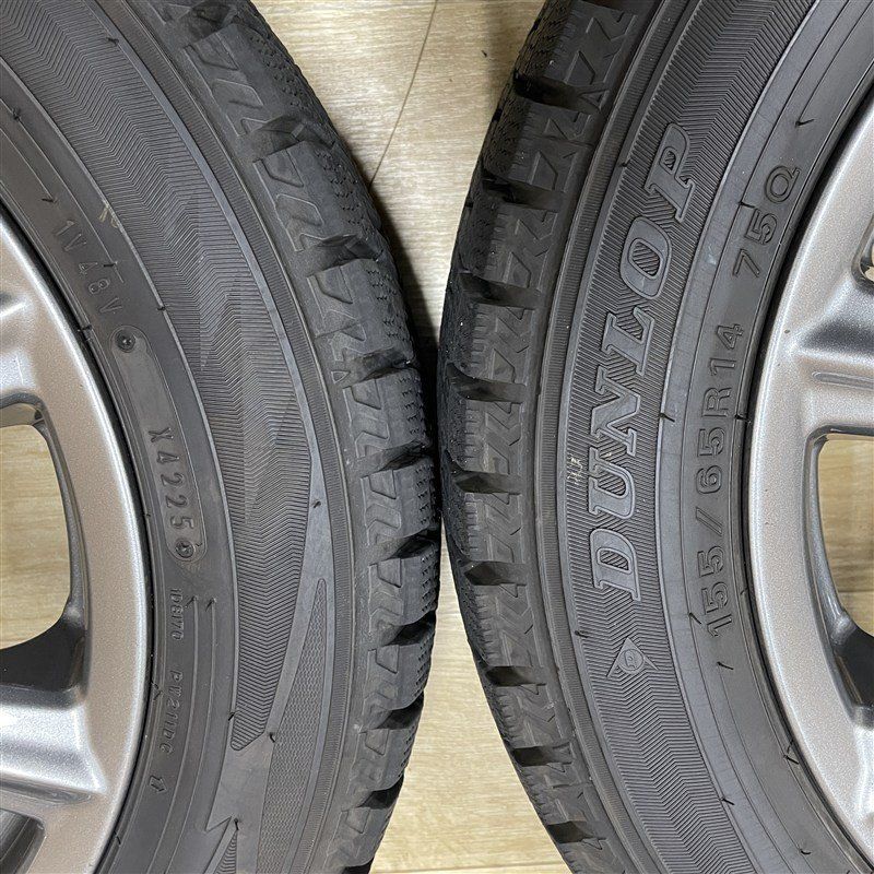 良品 軽自動車 スペーシア N-BOX等に 155/65R14 75Q DUNLOP WM02 2025