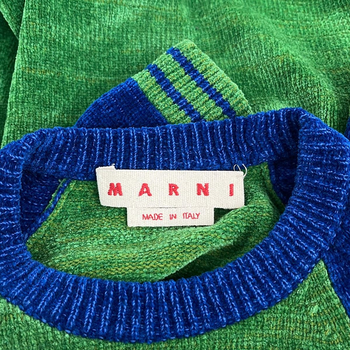 MARNI(マルニ) 半袖セーター サイズ40 M レディース ブルー×グリーン