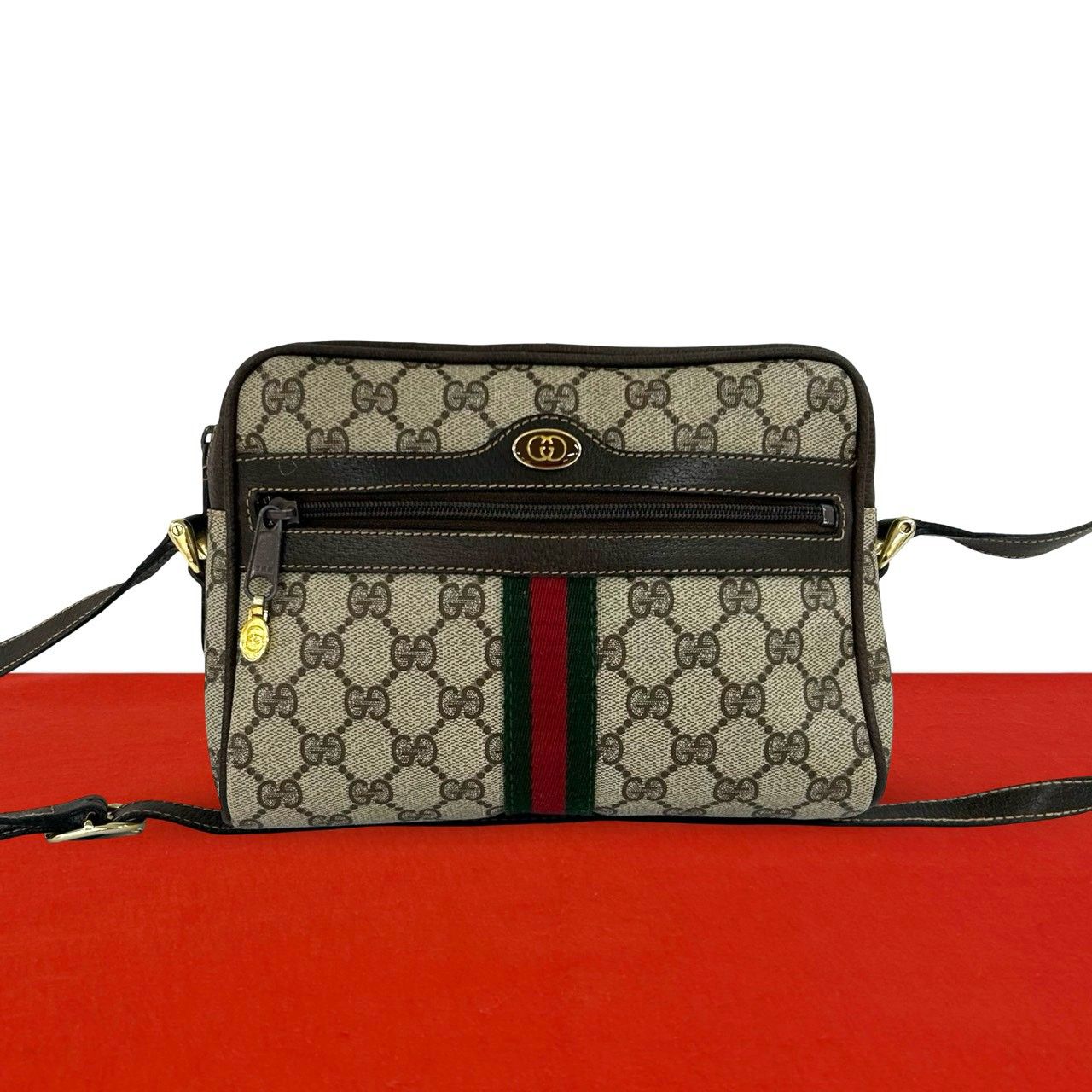 極 美品 GUCCI グッチ オールドグッチ ヴィンテージ シェリーライン GG