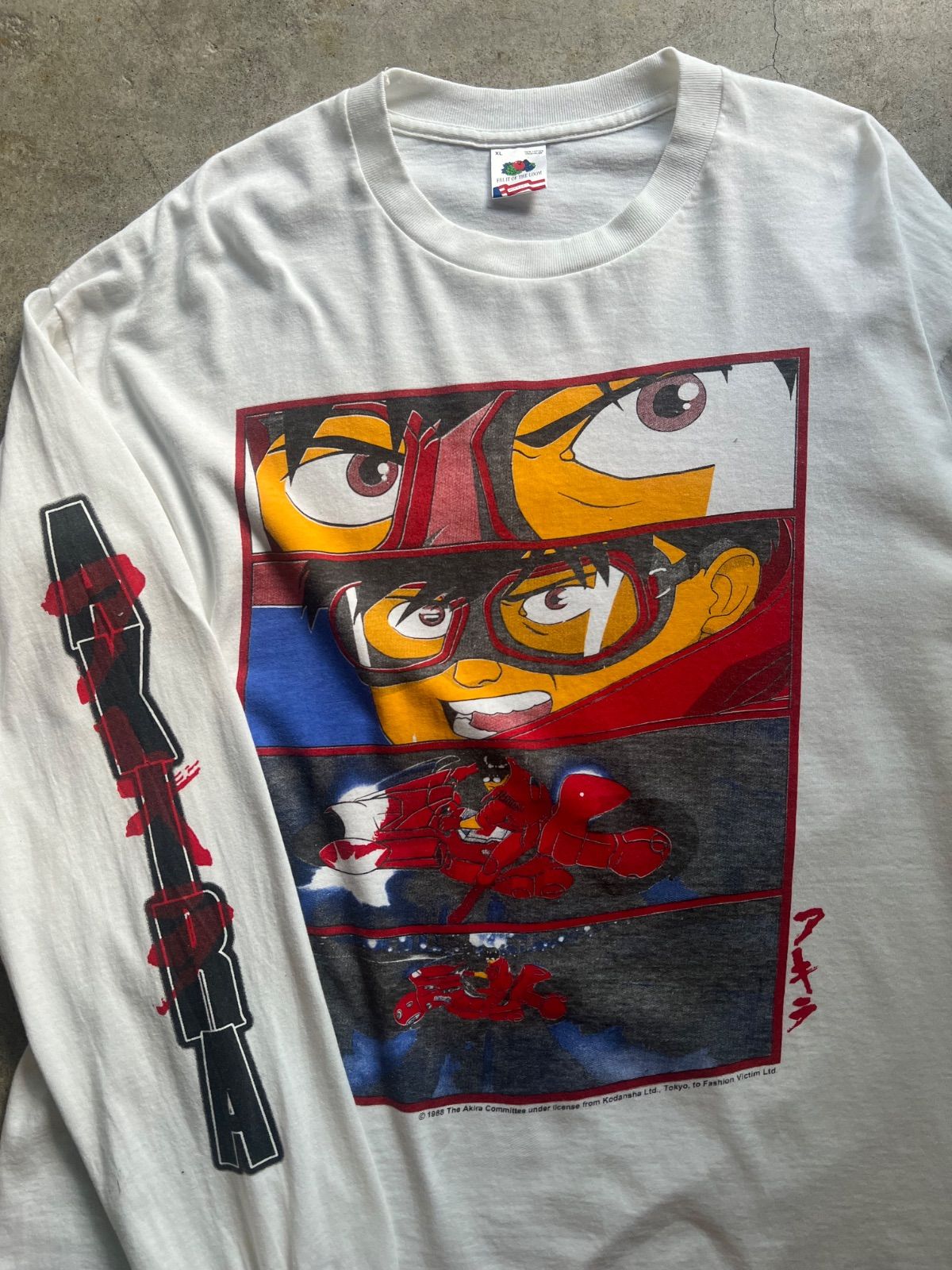 AKIRA アキラ ロンT 長袖Tシャツ 両面プリント USA製 XL ホワイト