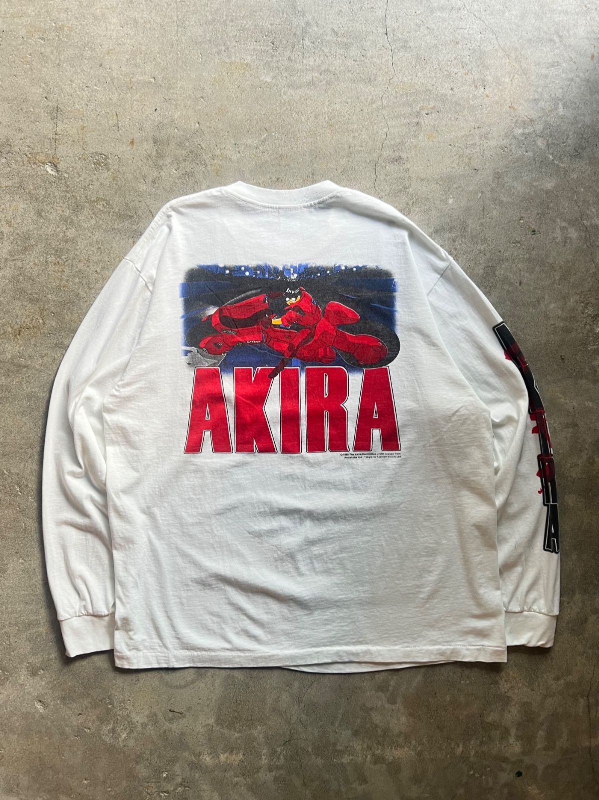 AKIRA アキラ ロンT 長袖Tシャツ 両面プリント USA製 XL ホワイト