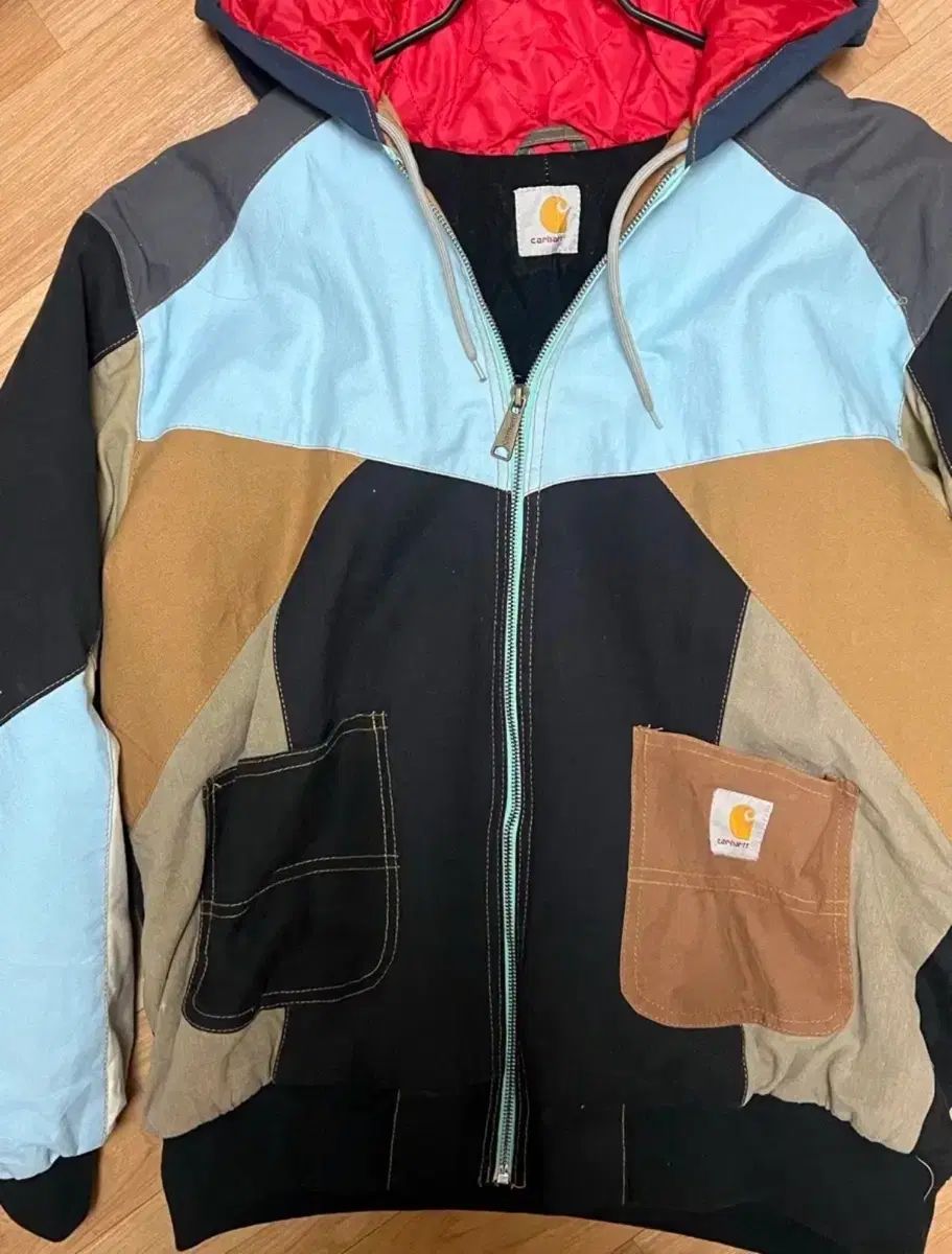 Carhartt カーハート パッチワーク フードジップアップ ジャケット xl