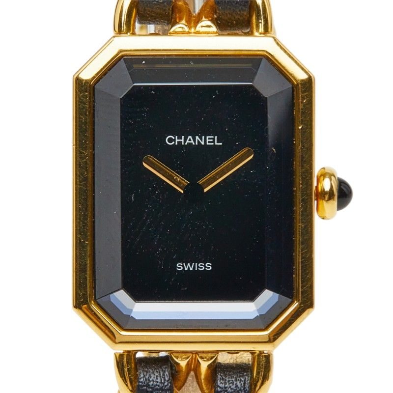シャネル プルミエール M 腕時計 H0001 ブラック ゴールド メッキ レザー オニキス レディース CHANEL【1-0294712】 124,000円