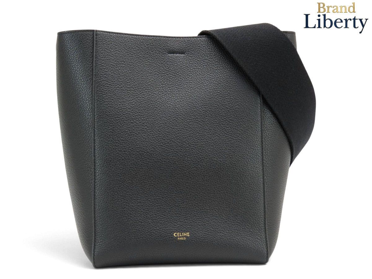 【ほぼ新品】セリーヌ CELINE サングル バケット スモール ワンショルダーバッグ トートバッグ ブラック ソフトグレインドカーフスキン 189303AH4.38NO 98,984円