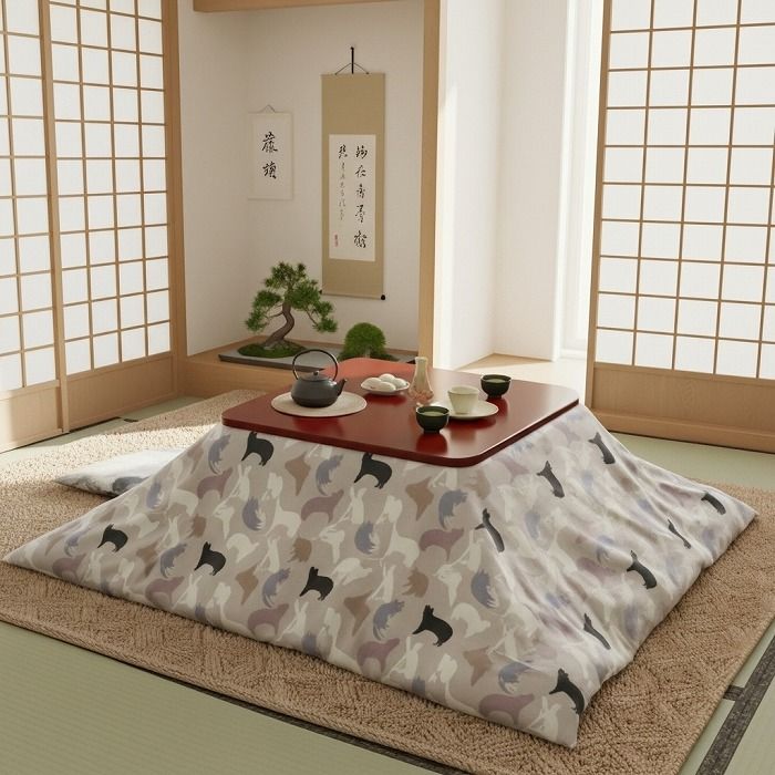 新品正方形こたつカバー【ミャウ カフェ】モカ 200cm×200cm - メルカリ