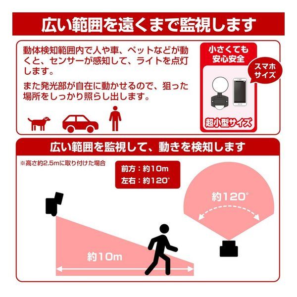 ELPA エルパ 防犯ライト ACコンセント式センサーライト 1灯 400ルーメン ESL-SS411AC (2483738) thumbnail 6