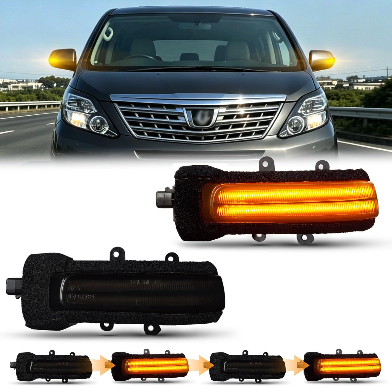 3D1190POPMOTORZ アルファード　LEDドアミラー K◇POPMOTORZアルファード/ヴェルファイア20系前期/後期 対応 LED
