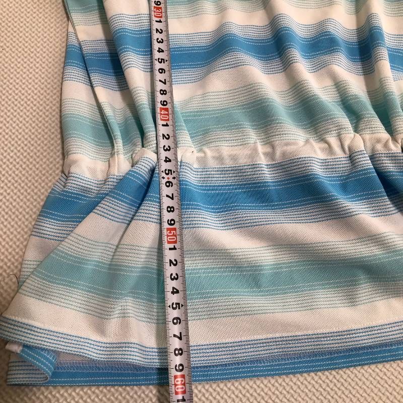 新品 未使用 Courreges クレージュ 半袖 ボーダー トップス アクア
