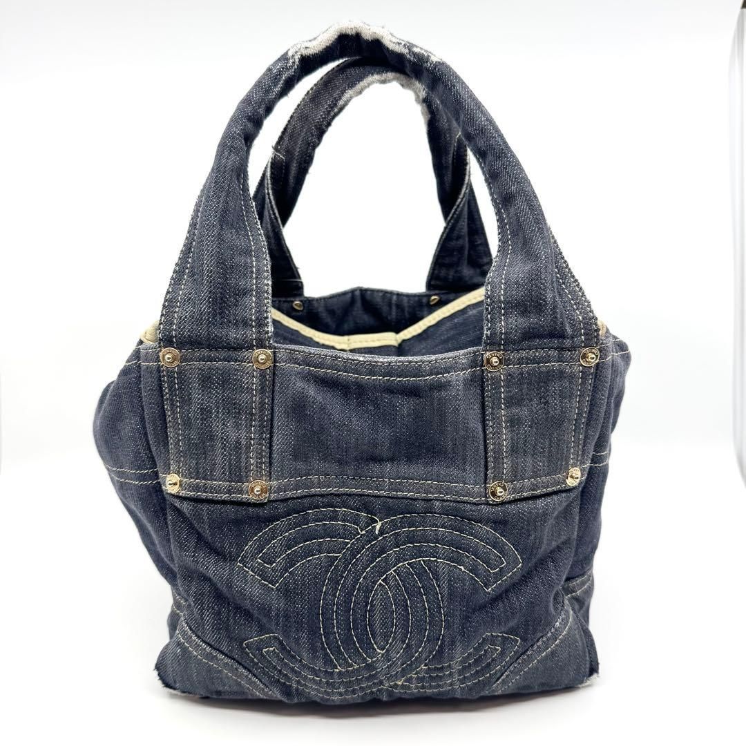 シャネル CHANEL ハンドバッグ スパークリングデニム ココマーク ブラック