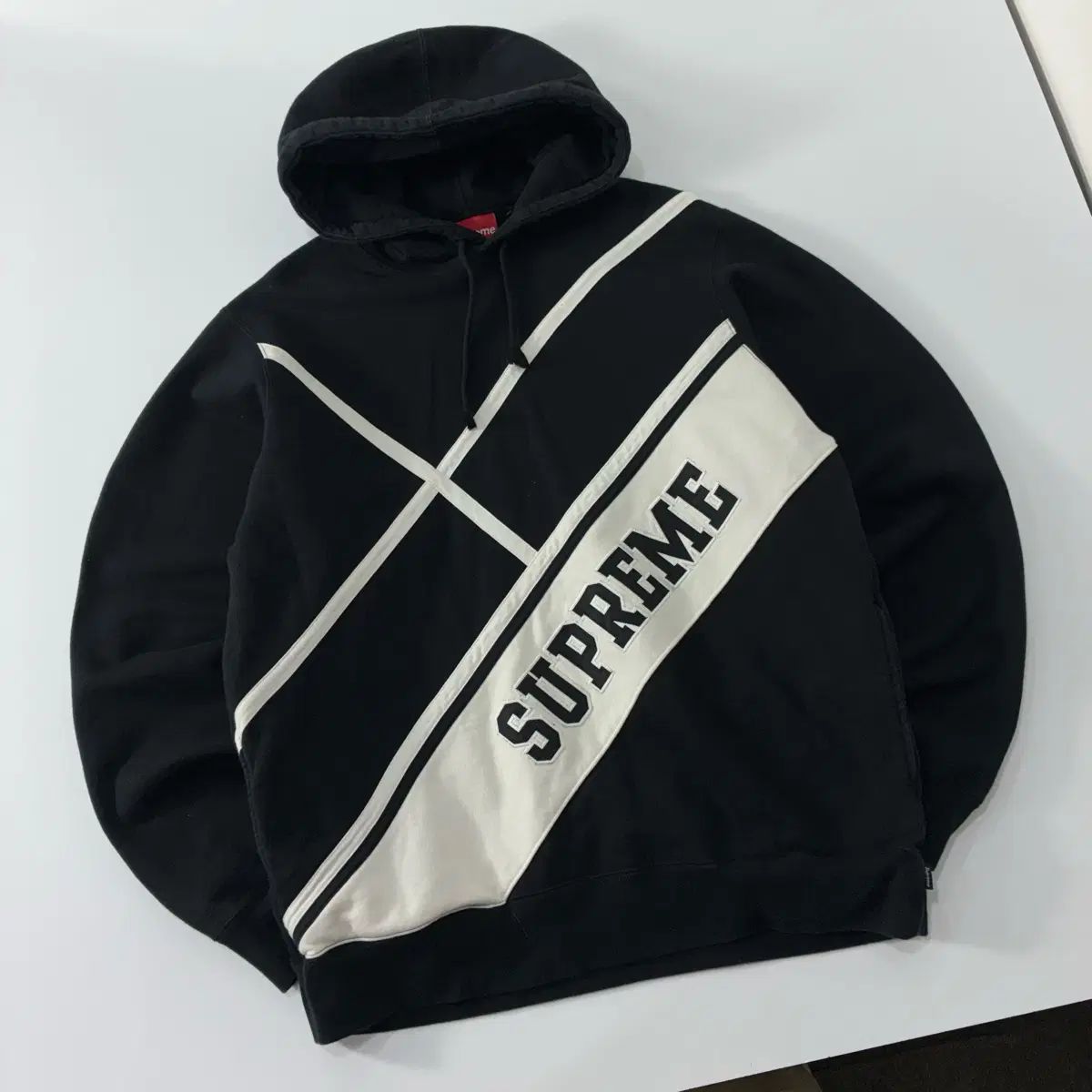 Supreme シュプリーム 2018 DIAGONAL コットン ブラック フーディー Tシャツ