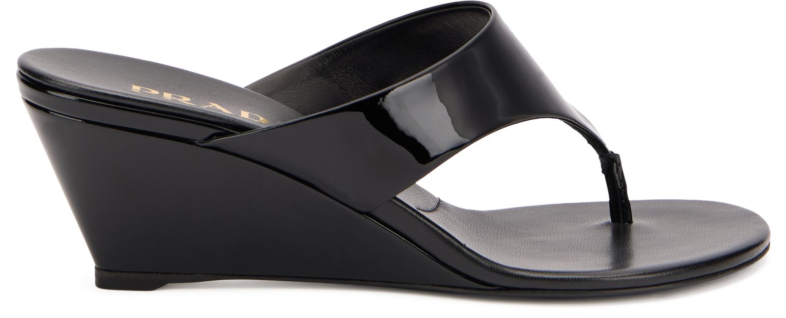 【新品・最安値】Prada プラダ Leather wedge sandals 正規品 サンダル