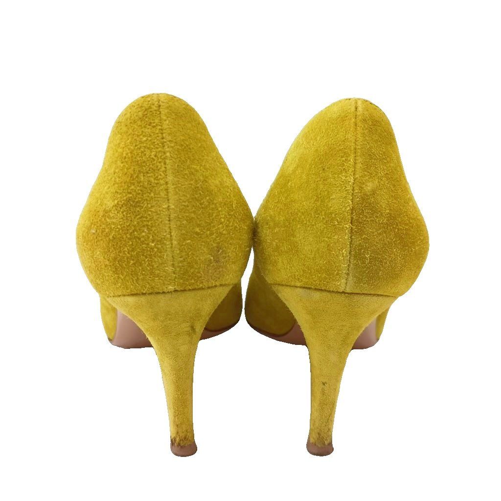 ジャンヴィトロッシ　パンプス　スエード　イエローグリーン　36 ジャンヴィトロッシ Gianvito Rossi パンプス ポインテッドトゥ ヒール