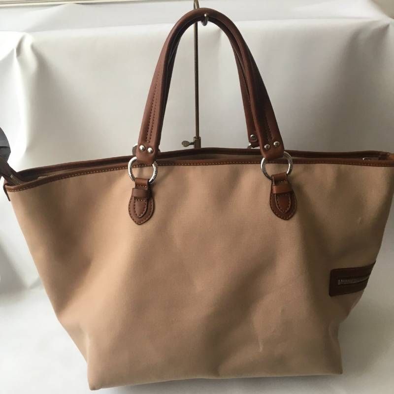 バーバリーブルーレーベル トートバッグ ホースロゴ レザー ブラウン×ブラック 美品 BURBERRY BLUE LABEL（バーバリーブルーレーベル） ホースロゴ