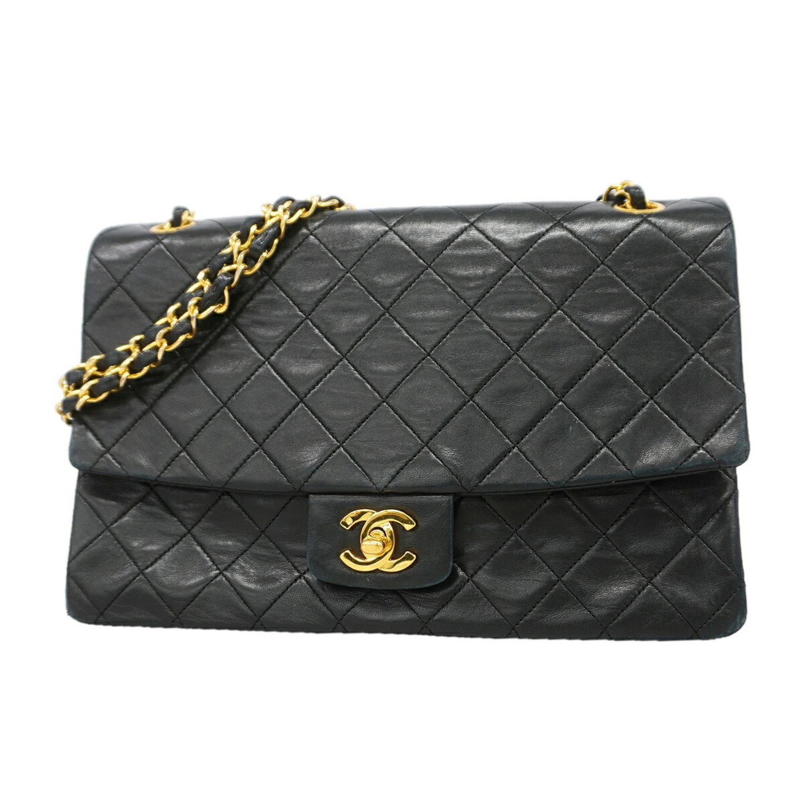 シャネル(Chanel) シャネル ショルダーバッグ マトラッセ Wチェーン ラムスキン ブラック レディース